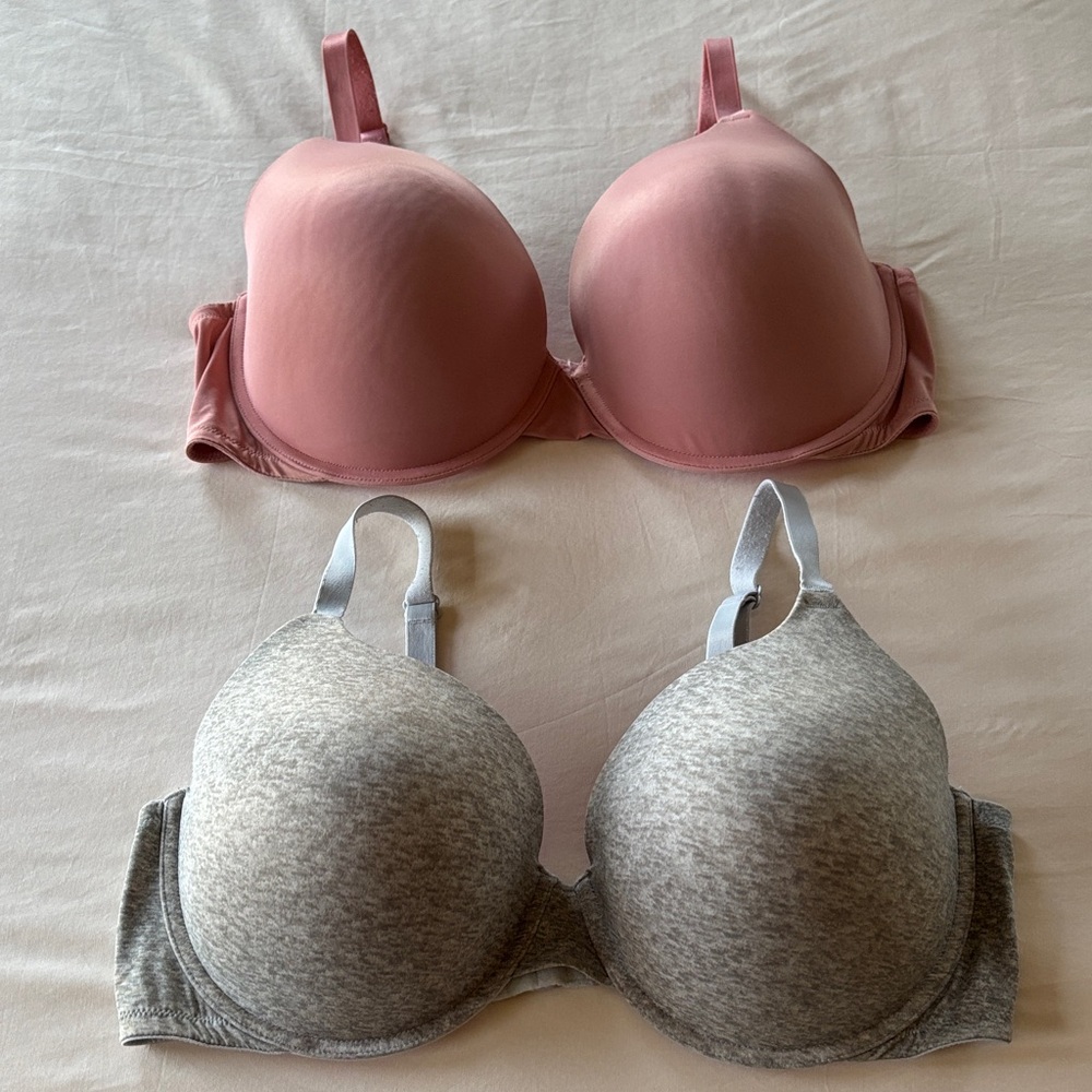 PINK Victoria's Secret Blush and Heather Gray Bra Duo